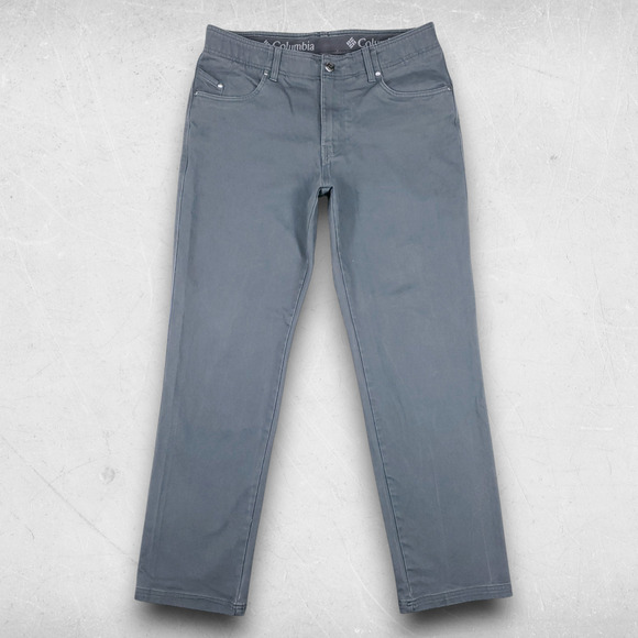 Columbia Pilot Peak Pants Men 34x32 Grey Olive Regular Straight Gorpcore Outdoor - Picture 1 of 12